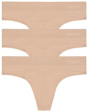 DKNY Seamless Litewear Thong 3Pk - Natural