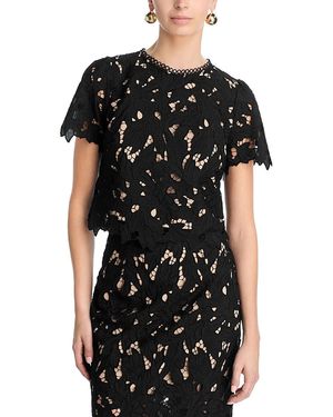 Aqua Large Lace Top - Black