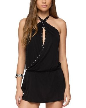 Edikted Studded Drop Waist Backless Mini Dress - Black