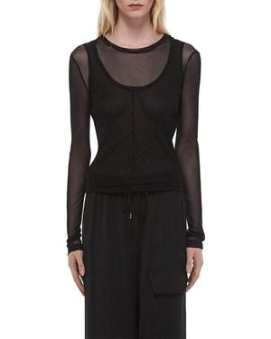 Helmut Lang Mesh Layered Tee - Black