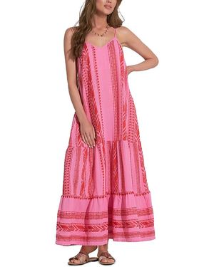Elan Spaghetti Strap Maxi Swim Cover-Up Dress - Pink