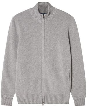 Robert Talbott Graham Cashmere Blend Full Zip Sweater - Gray