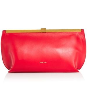 Anine Bing Tango Small Leather Clutch - Red