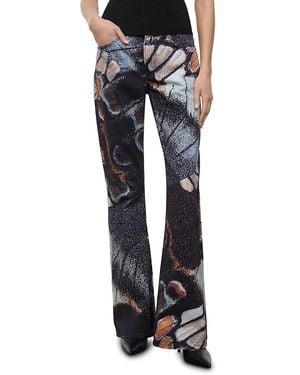 STAUD Franky Mid Rise Flare Jeans - Blue