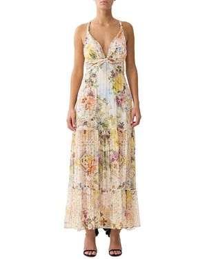CAMILLA Silk Embellished Dress - Metallic