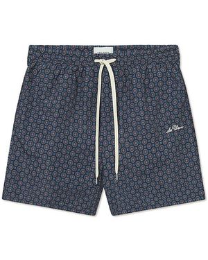 Les Deux Stan Ornament Printed 5.9 Swim Shorts - Blue