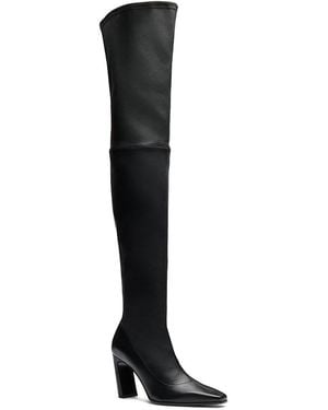 Stuart Weitzman Ultrastassi 85 Leather Over-The-Knee Boots - Black