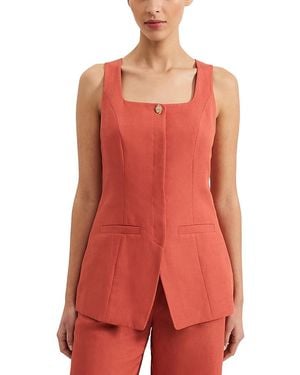 Phase Eight Lottie Square Neck Waistcoat - Red