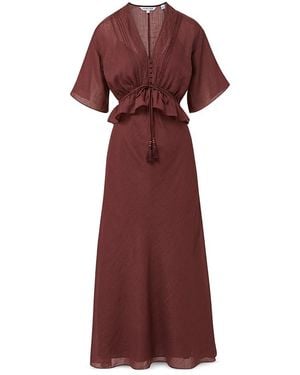 Veronica Beard Dominick Midi Dress - Red