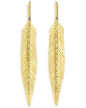 CADAR 18K Medium Feather Earrings - Metallic