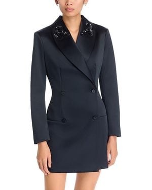 La Petite Robe Di Chiara Boni Reve Satin Double Breasted Mini Dress - Blue