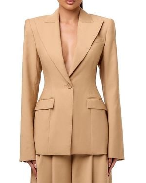 Naked Wardrobe Power Shoulder Fit Blazer - Natural