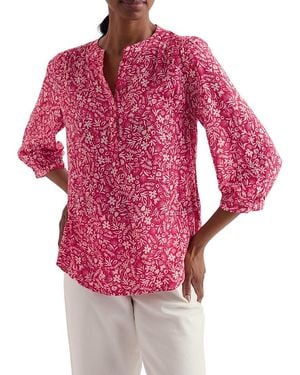 Seasalt Cornwall Willow Path Printed Shirt - Red