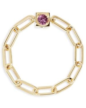 Dinh Van 18K Le Cube Diamont Sapphire Chain Ring - Metallic