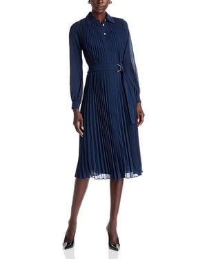 Michael Kors Michael Pleated Shirt Dress - Blue