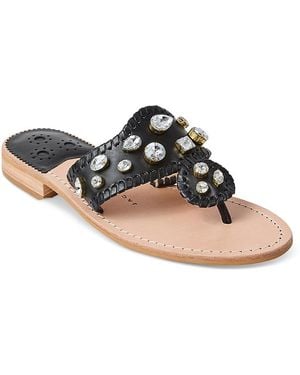 Jack Rogers Jacks Flat Embellished Sandals - Black