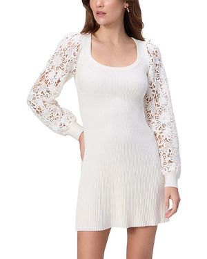 PAIGE Anne Mini Sweater Dress - White