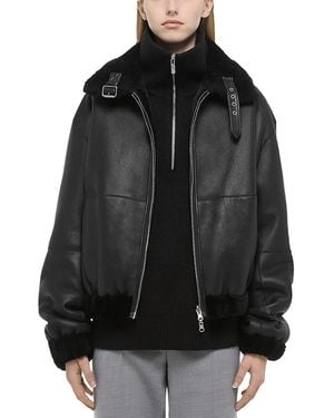 Helmut Lang Reversible Shearling Bomber Jacket - Black