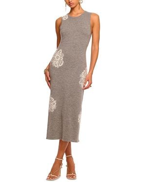 Ramy Brook Luciana Lace Applique Midi Dress - Brown