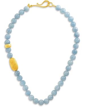 Jorge Adeler 18K Earth Aquamarine Collar Necklace, 18 - Blue
