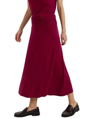 Chinti & Parker Wool Cashmere Midi Skirt - Red