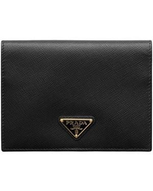 Prada Saffiano Leather Passport Holder - Black