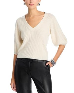 Ramy Brook Cassidee Cashmere V Neck Sweater - White
