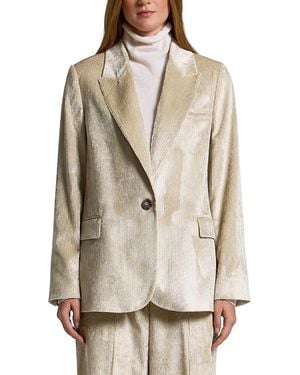 Peserico Corduroy Blazer Jacket - Natural