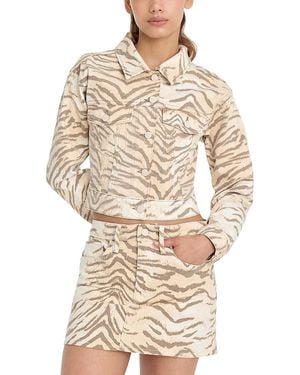 GOOD AMERICAN Essential Crop Denim Jacket - Natural