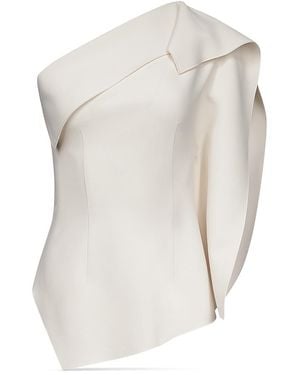 FFORME Lavinia Asymmetric One Shoulder Top - White