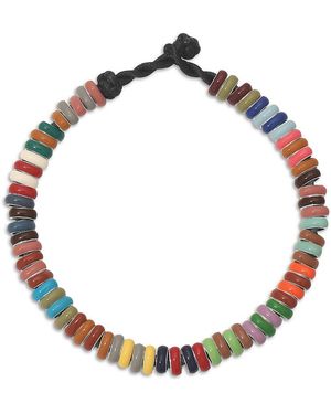Adina Reyter Sterling Enamel Runway Stripes Mini Bead Bracelet - Metallic
