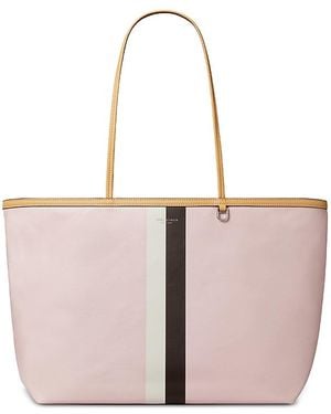 Tory Burch The Racer Large Striped Tote Bag - Pink