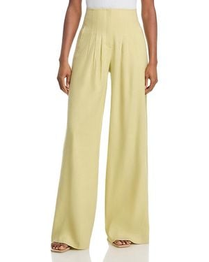 Veronica Beard Hoyt Wide Leg Pants - Yellow