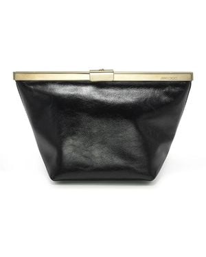 Jimmy Choo Ganache Biker Leather Clutch - Black