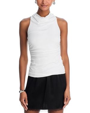 French Connection Gibson Ruched Jersey Top - White