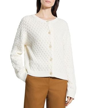 Theory Textured Crewneck Cardigan - White