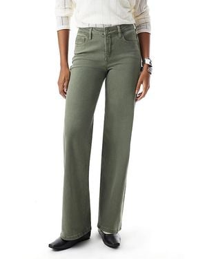 Bayeas Mid Rise Wide Leg Denim Jeans Stretch Comfortable - Green