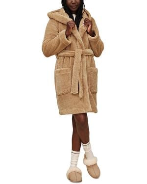 UGG Aarti Hooded Fleece Robe - Natural