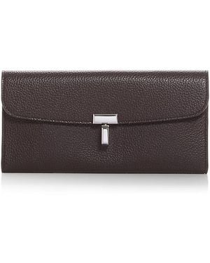 TOTEME T-Lock Leather Wallet - Gray