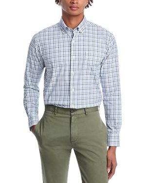 Peter Millar Calgary Crown Lite Check Regular Fit Shirt - Blue