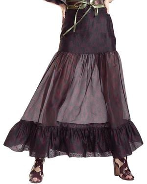 Cynthia Rowley Organza Midi Skirt - Purple