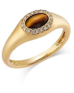 Bloomingdale's Fine Collection Gemstone & Diamond Pinky Ring - Metallic