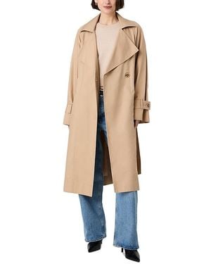 French Connection Twill Raglan Trench Coat - Natural