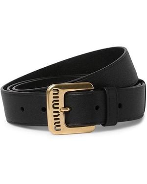 Miu Miu Nappa Leather Belt - Black