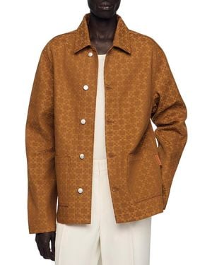 Sandro Square Cross Denim Jacket - Brown
