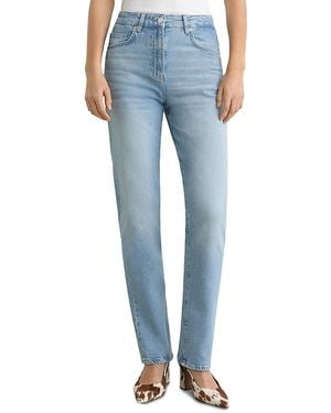 Reiss Aubrey High Rise Straight Leg Jeans - Blue
