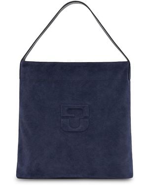 Gerard Darel Lady Gd Suede Leather Tote - Blue