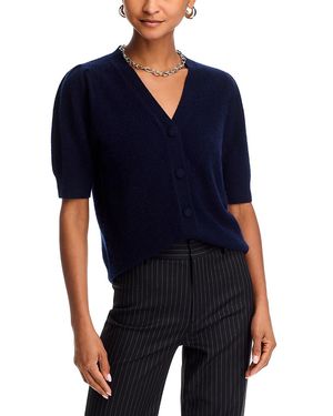 C by Bloomingdale's Cashmere Short Sleeve Cardigan -Exclusive - Blue