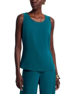 Misook Classic Crepe De Chine Tank Top - Blue