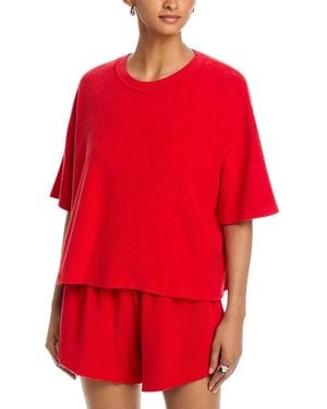 The Great The Micro Terry Track Crew Top - Red